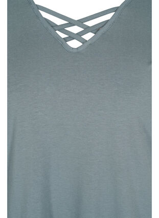Short sleeve t-shirt with v-neckline, Balsam Green, Packshot image number 2