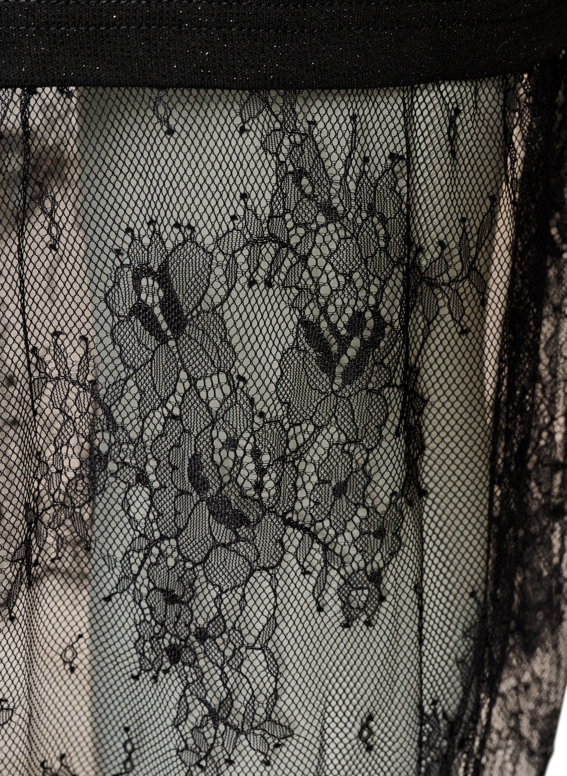 ZizzifashionJersey dress with glitter and lace trim, Black, Packshot image number 3