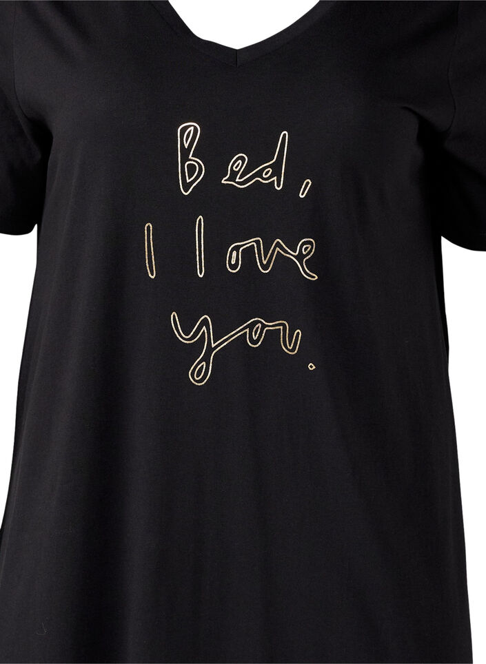 Organic cotton nightgown with v-neck, , Packshot image number 2