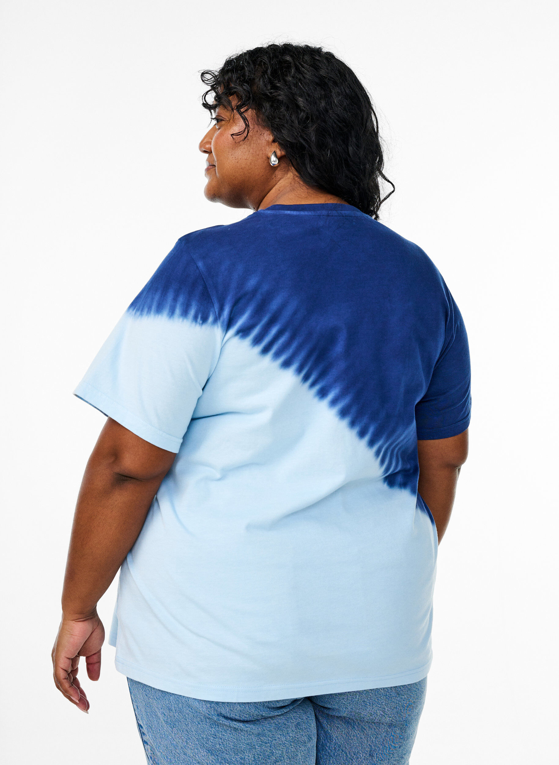 Zizzifashion Dip-dye T-shirt in organic cotton, Blue, Model image number 2