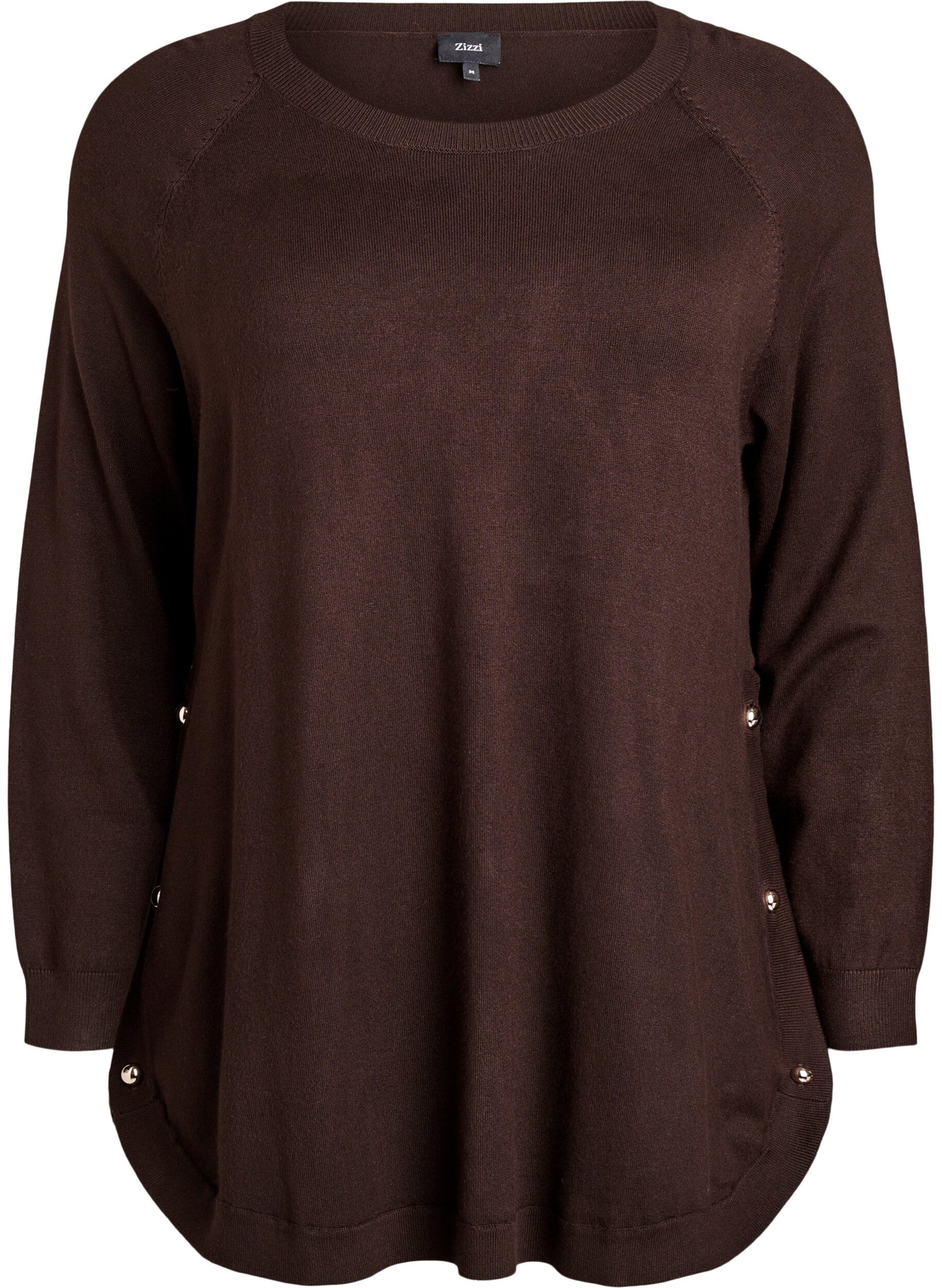 Knitted blouse with side buttons