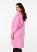 Knitted dress with 3/4 sleeves and a round neck, B. Pink White Mel., Model image number 1