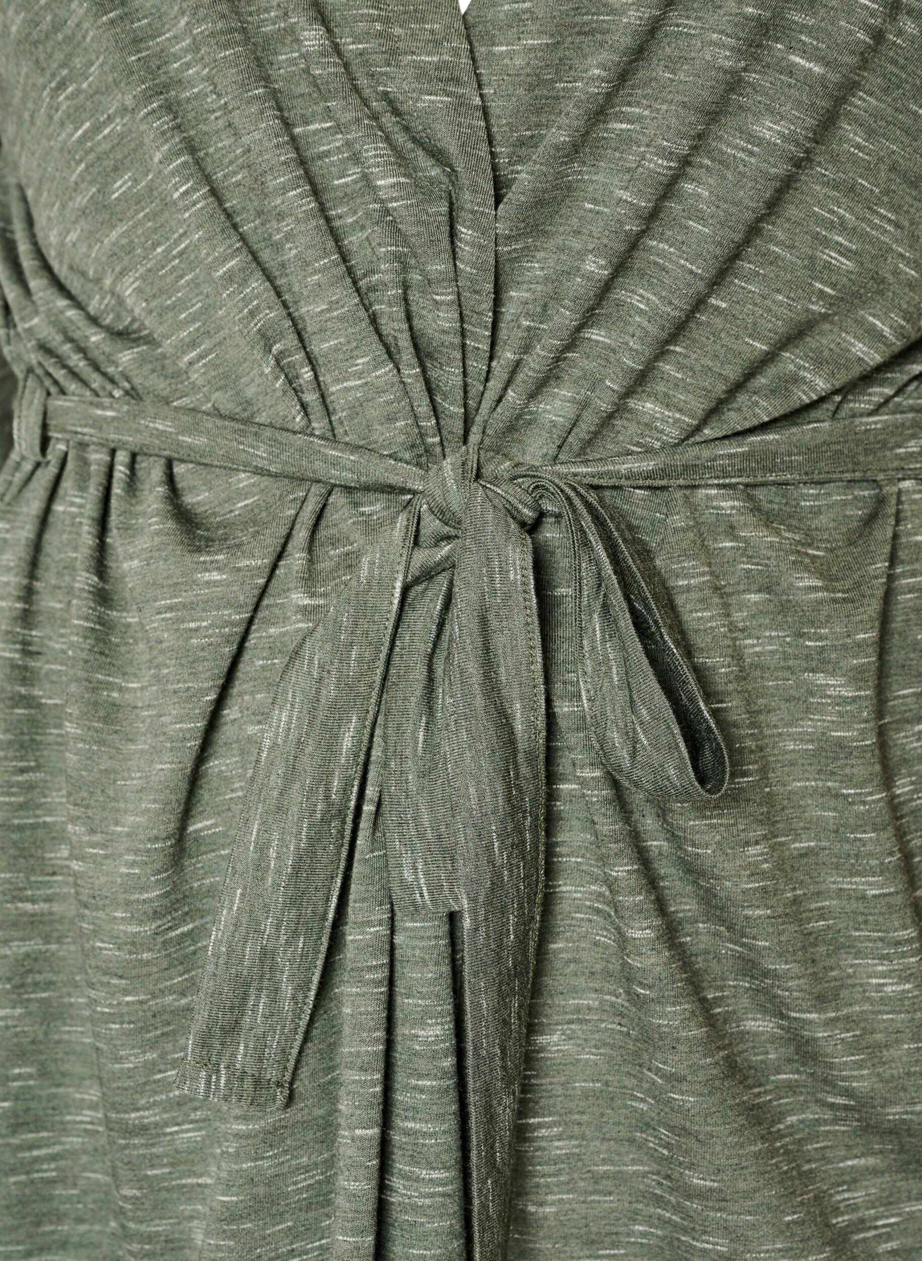 ZizzifashionLong jersey cardigan with tie-belt, Green, Packshot image number 2