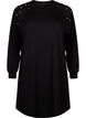 Long-sleeved dress with pearls, Black, Packshot image number 0