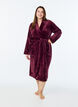Robe in soft velour with pockets, Dark Bordeaux, Model image number 0