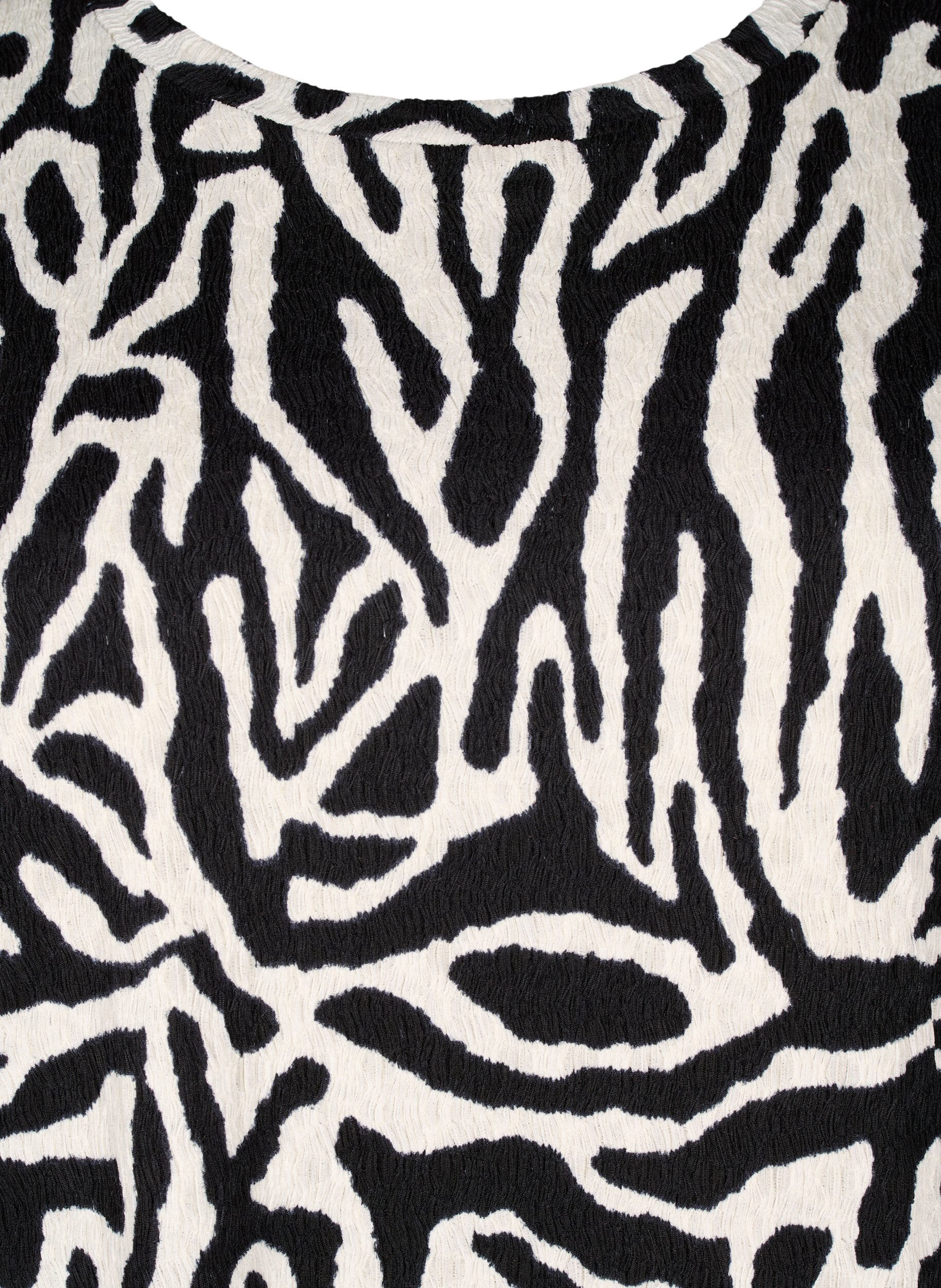 ZizzifashionShort-sleeved blouse with zebra print, Black, Packshot image number 2