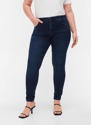 Super slim, high-rise Amy jeans, Dark blue, Model image number 4