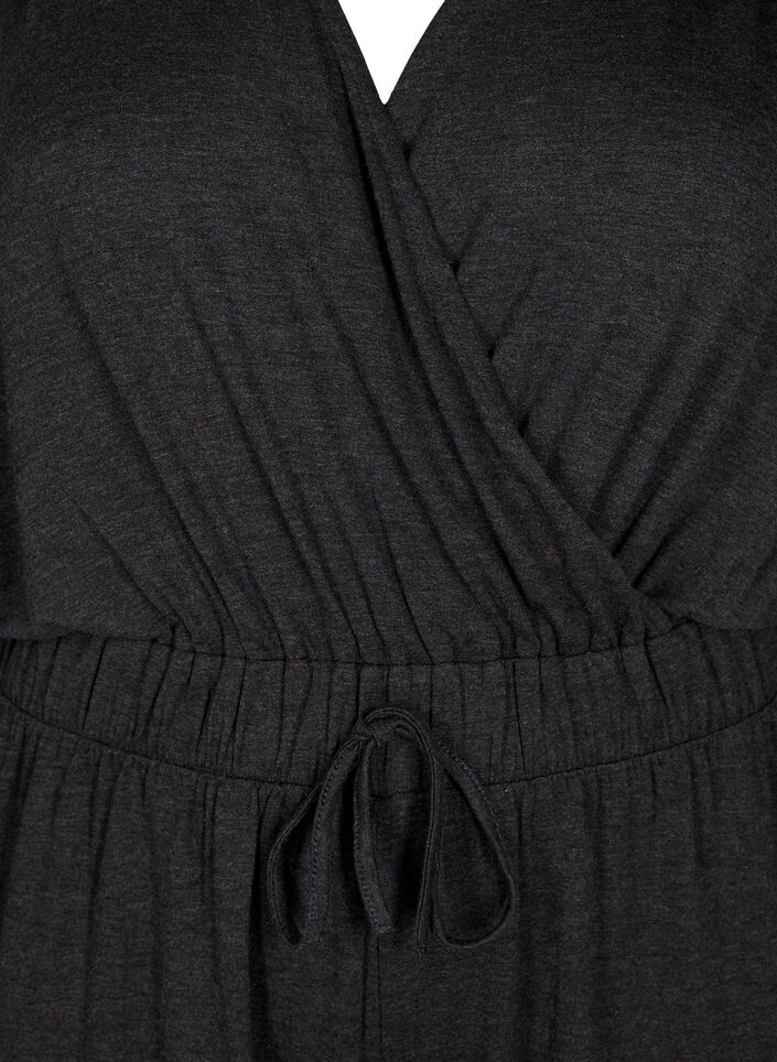 Jumpsuit with wrap and ties, Dark Grey Melange, Packshot image number 2