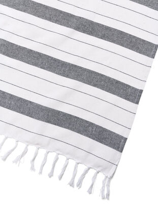 Striped Towels with fringes, Dark Grey Melange, Packshot image number 2