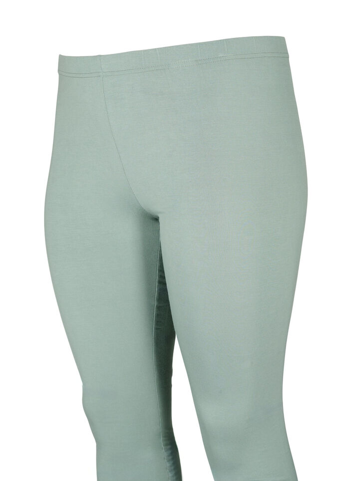 Basic viscose leggings, Green, Packshot image number 3