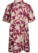 Knee-length dress with print and V-neck, Red, Packshot image number 0