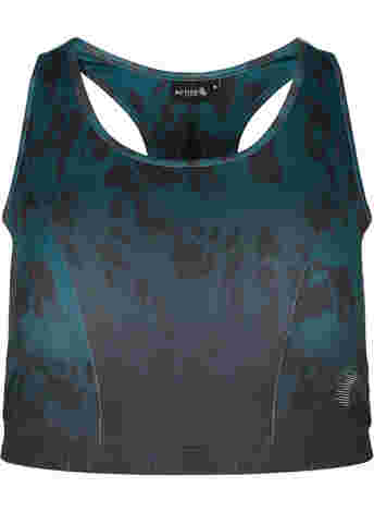 Printed sports bra with mesh back