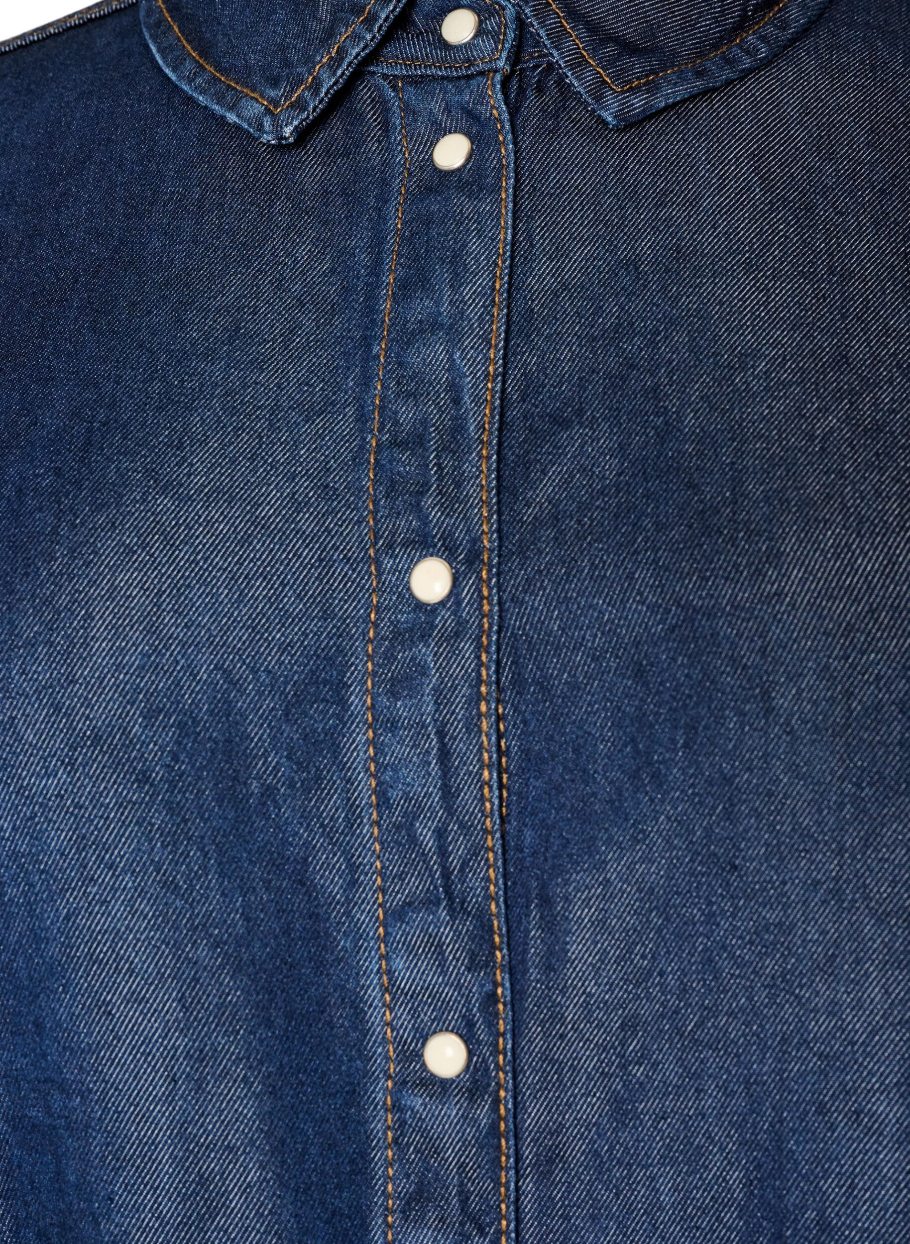 ZizzifashionDenim shirt in lyocell with press studs, Blue, Packshot image number 2
