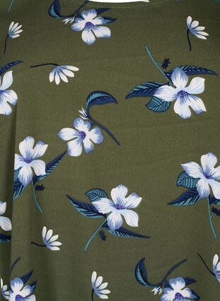 FLASH - Blouse with short sleeves and print, Olive Night Flower, Packshot image number 2