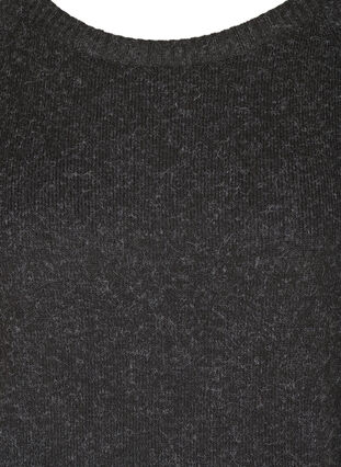 Long-sleeved, marled knitted dress with rounded neckline, Dark Grey Melange, Packshot image number 2