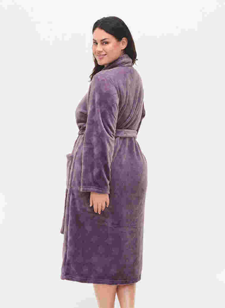Long dressing gown with pockets, Vintage Violet, Model image number 1