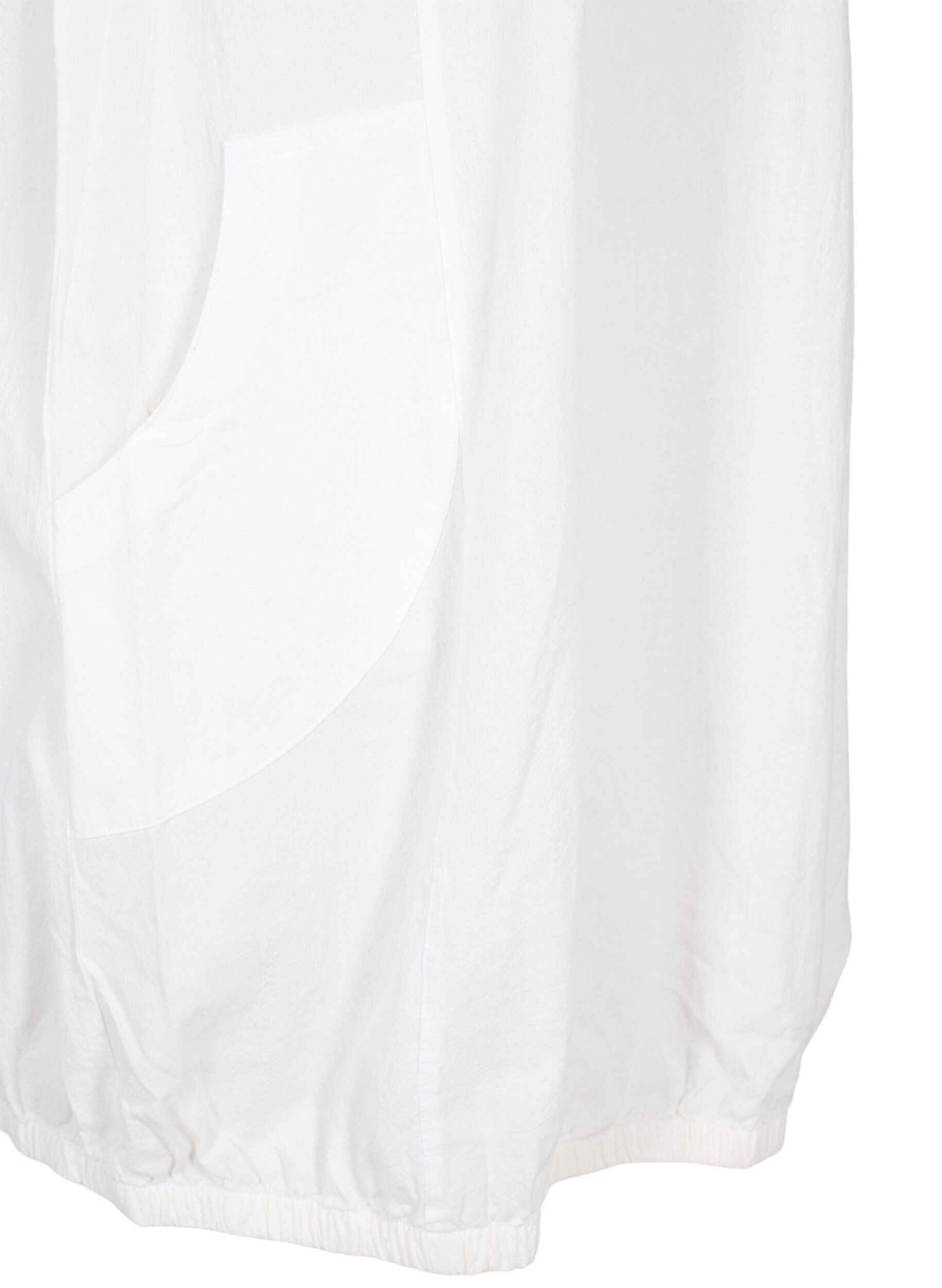 ZizzifashionShort-sleeved cotton dress, White, Packshot image number 3