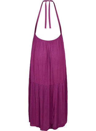 Long beach dress in viscose, Dark Purple, Packshot image number 1