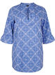Tunic with embroidery and tie detail, Blue, Packshot image number 0
