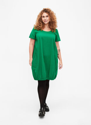 Short sleeve cotton dress, Lush Meadow, Model image number 2