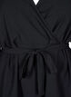 Long-sleeved wrap blouse with tie fastening, Black, Packshot image number 2