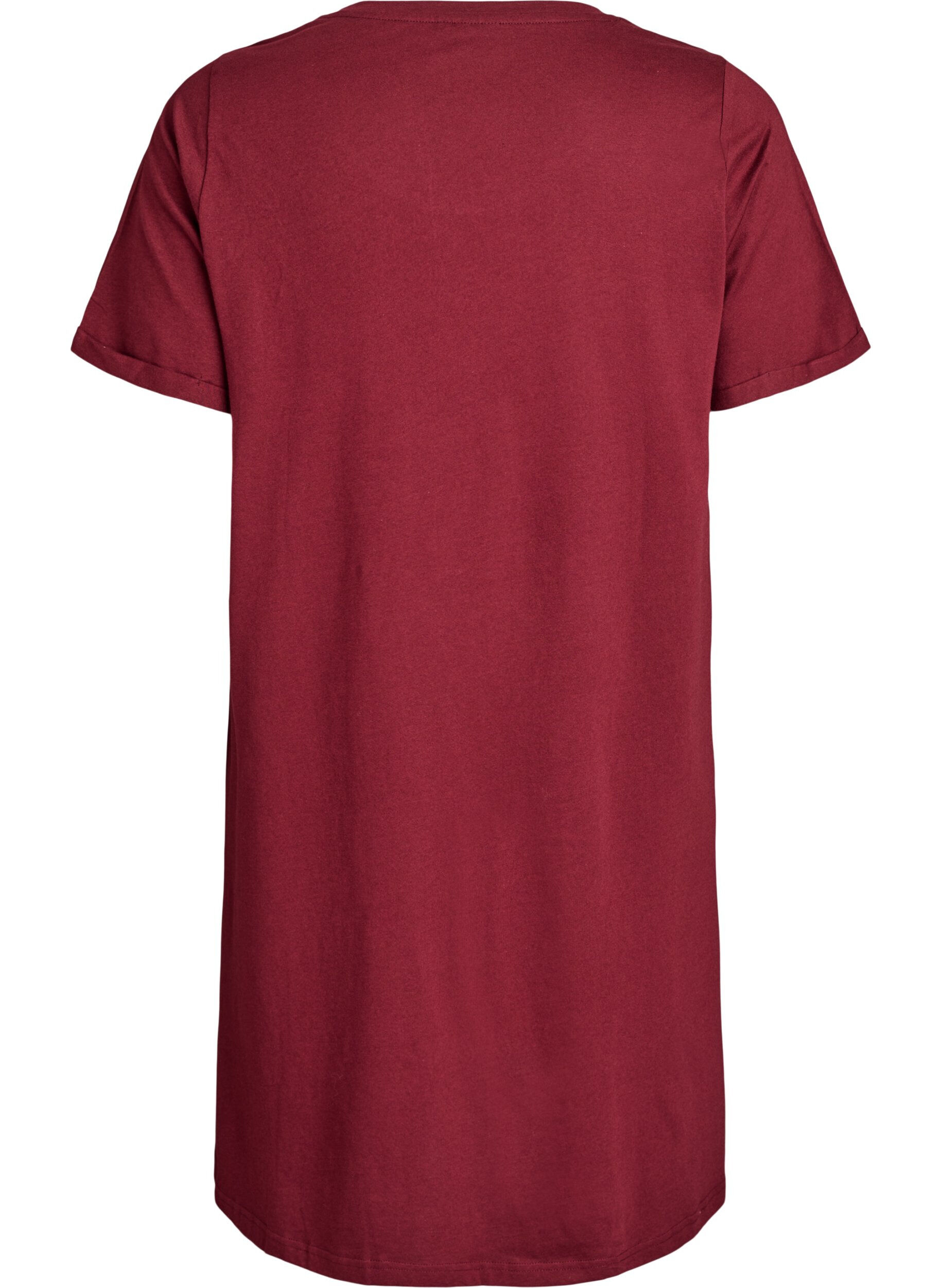 ZizzifashionShort-sleeved nightgown in organic cotton, Red, Packshot image number 1