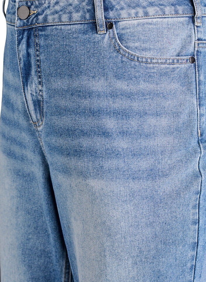 Wide-leg jeans with stitching details, Blue, Packshot image number 2