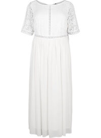 Maxi dress with back neckline and short sleeves