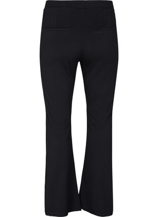 Flared trousers with slits at the front, Black, Packshot image number 1