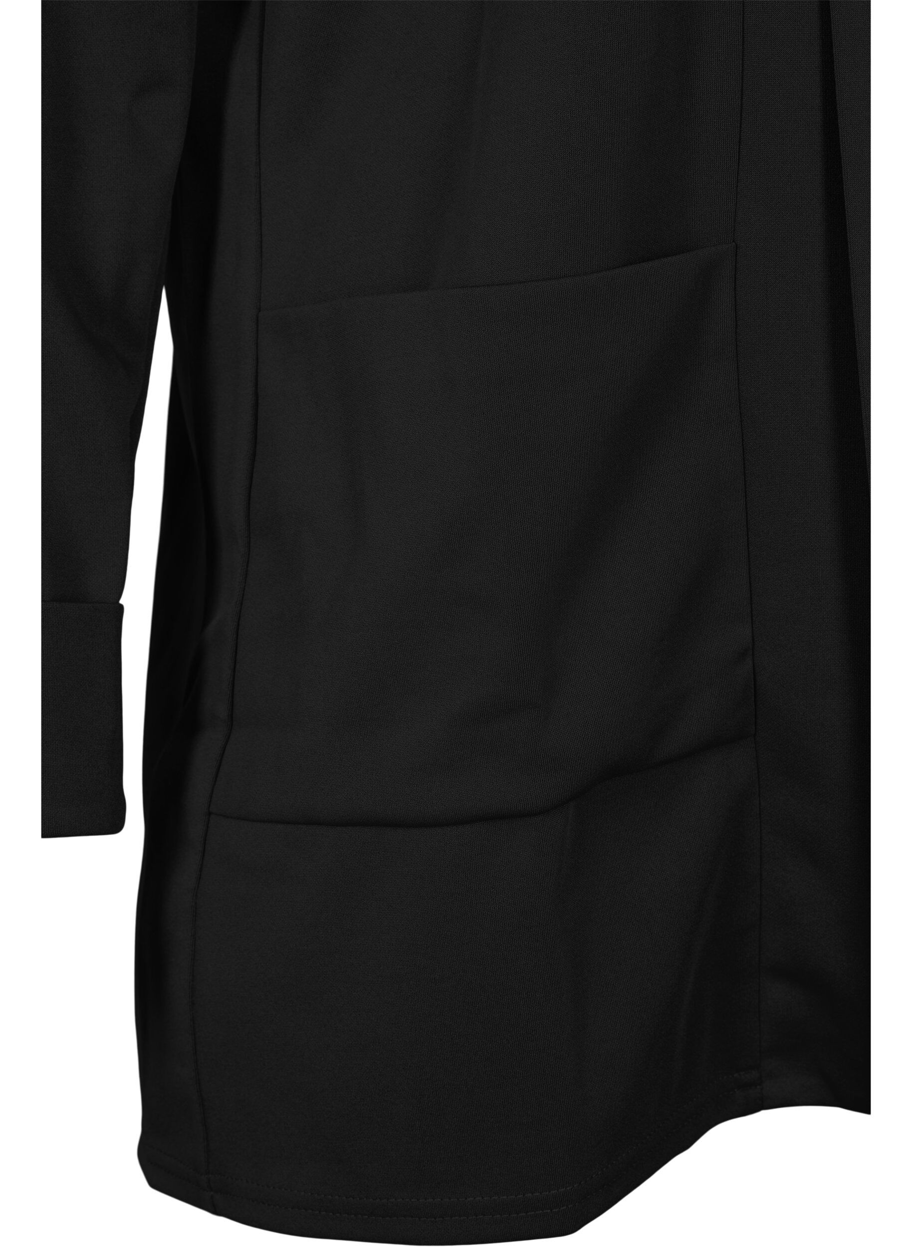 Zizzifashion Open blazer with 3/4 sleeves, Black, Packshot image number 2
