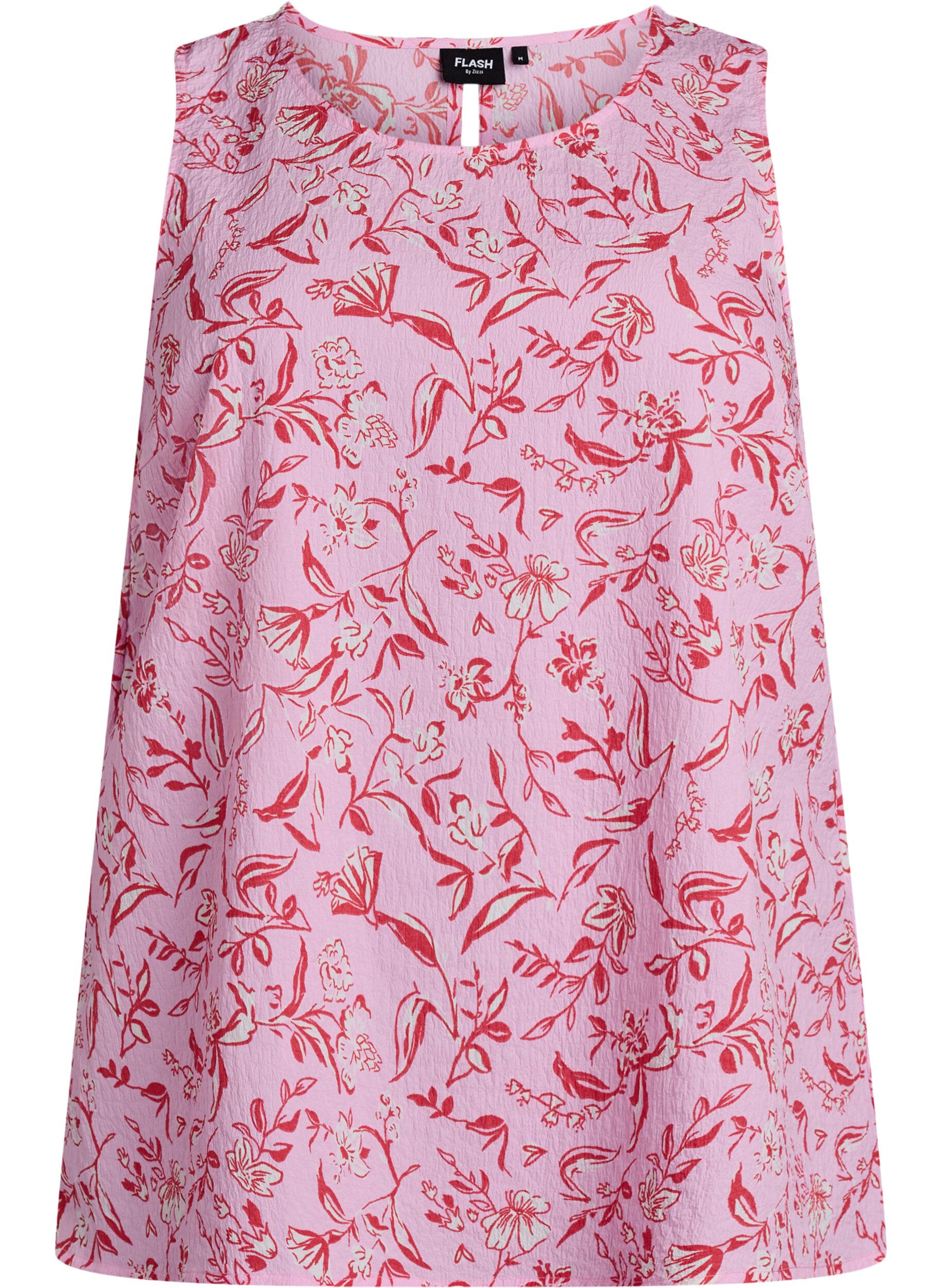 ZizzifashionSleeveless top with texture, Red, Packshot image number 0