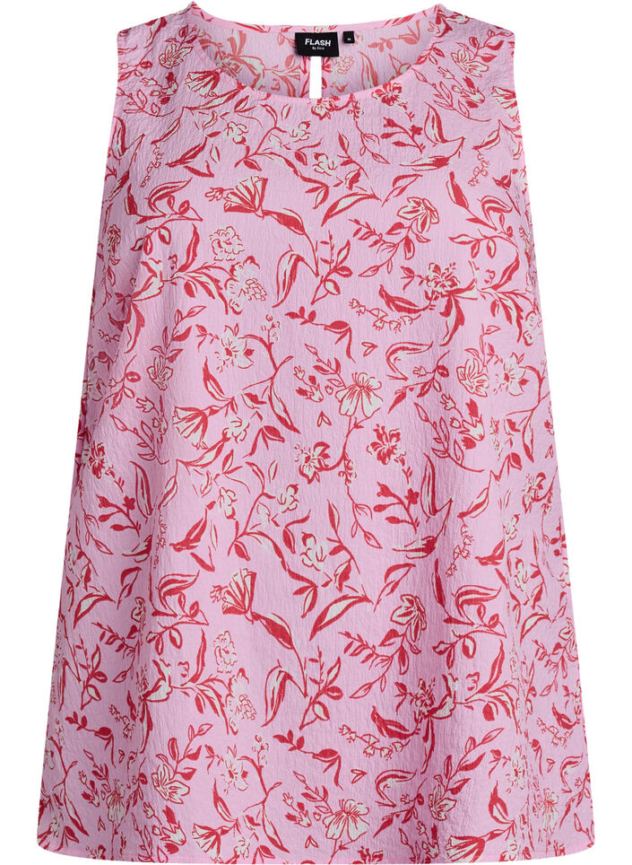 Sleeveless top with texture, Red, Packshot image number 0