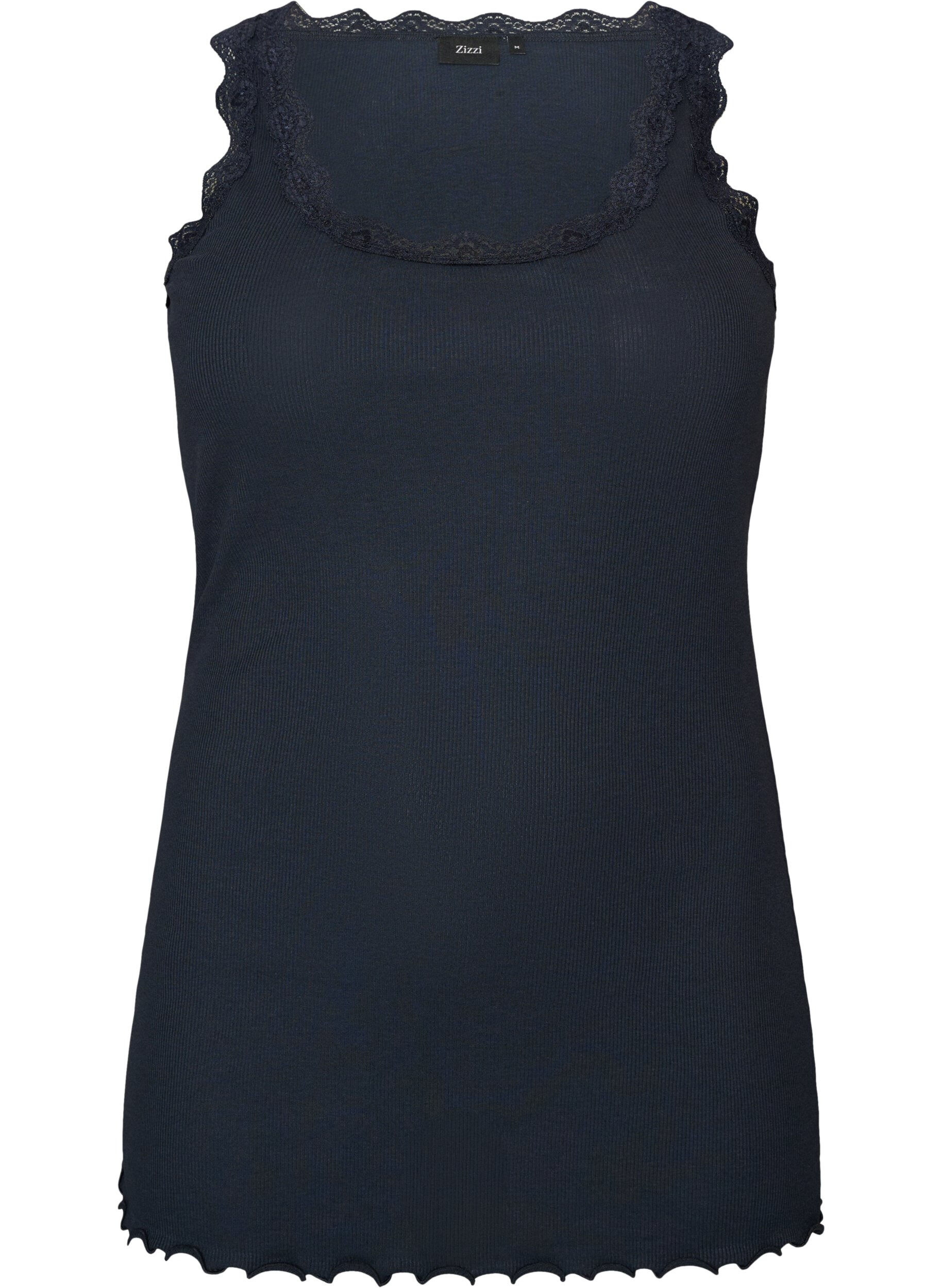 ZizzifashionTop with lace trim, Blue, Packshot image number 0
