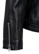 Leather biker jacket with belt, Black, Packshot image number 3