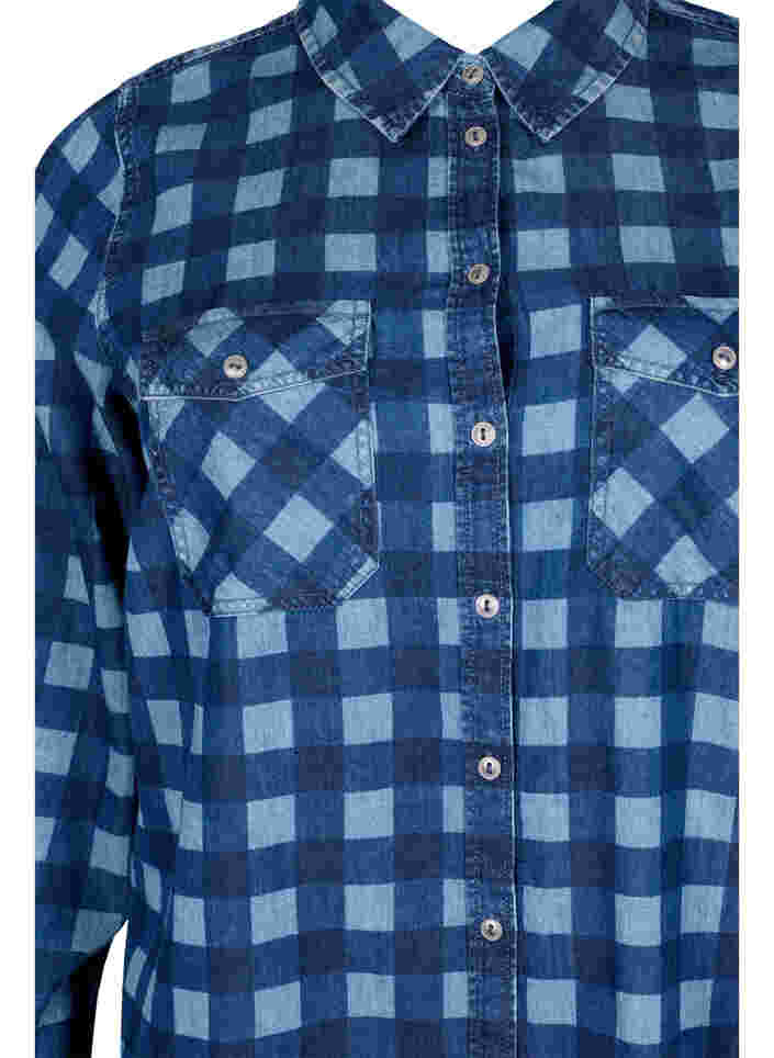 Checkered cotton shirt, Blue Check, Packshot image number 2