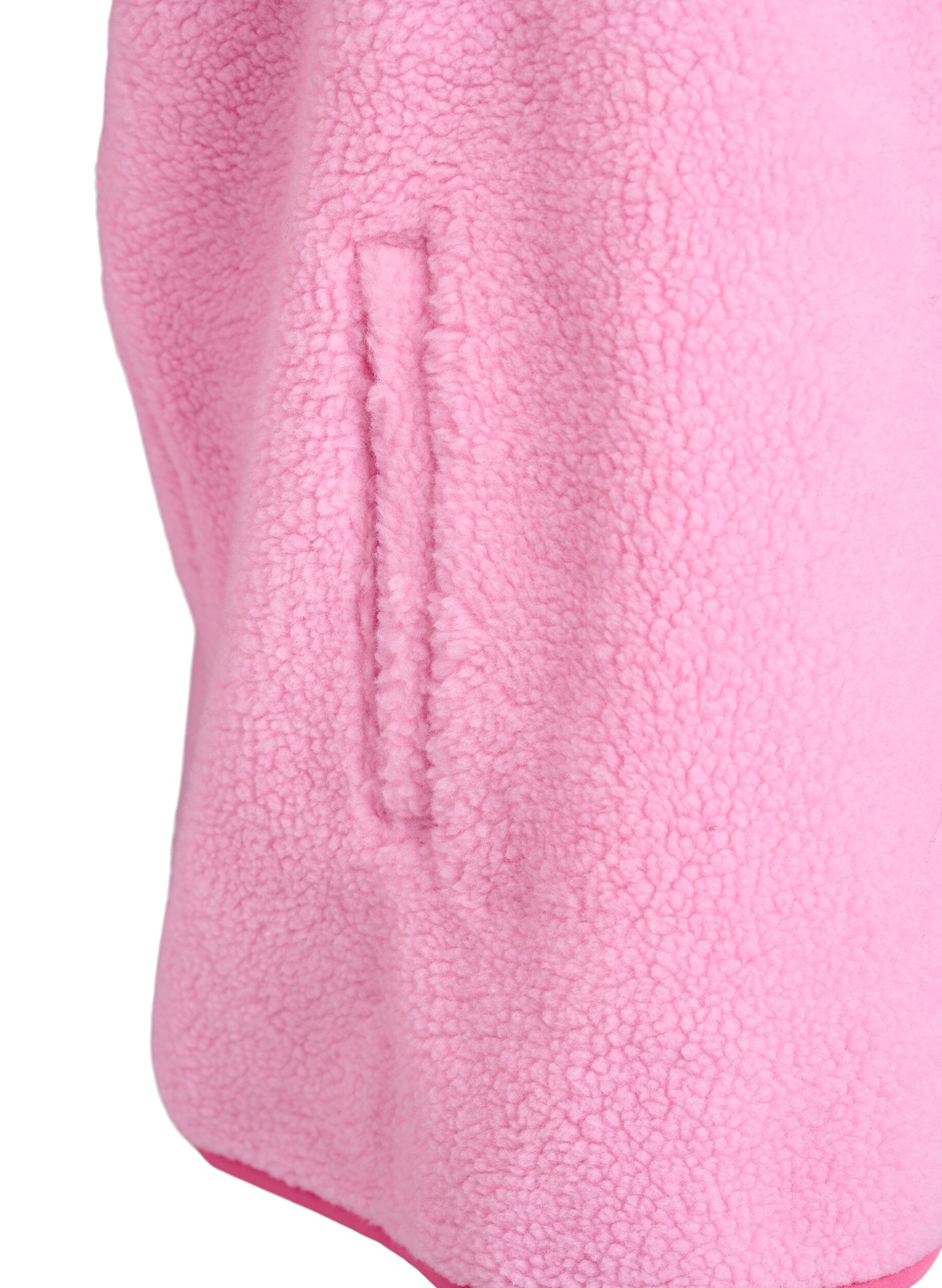 Zizzifashion Teddy fleece vest with zip and contrast detail, Pink, Packshot image number 3