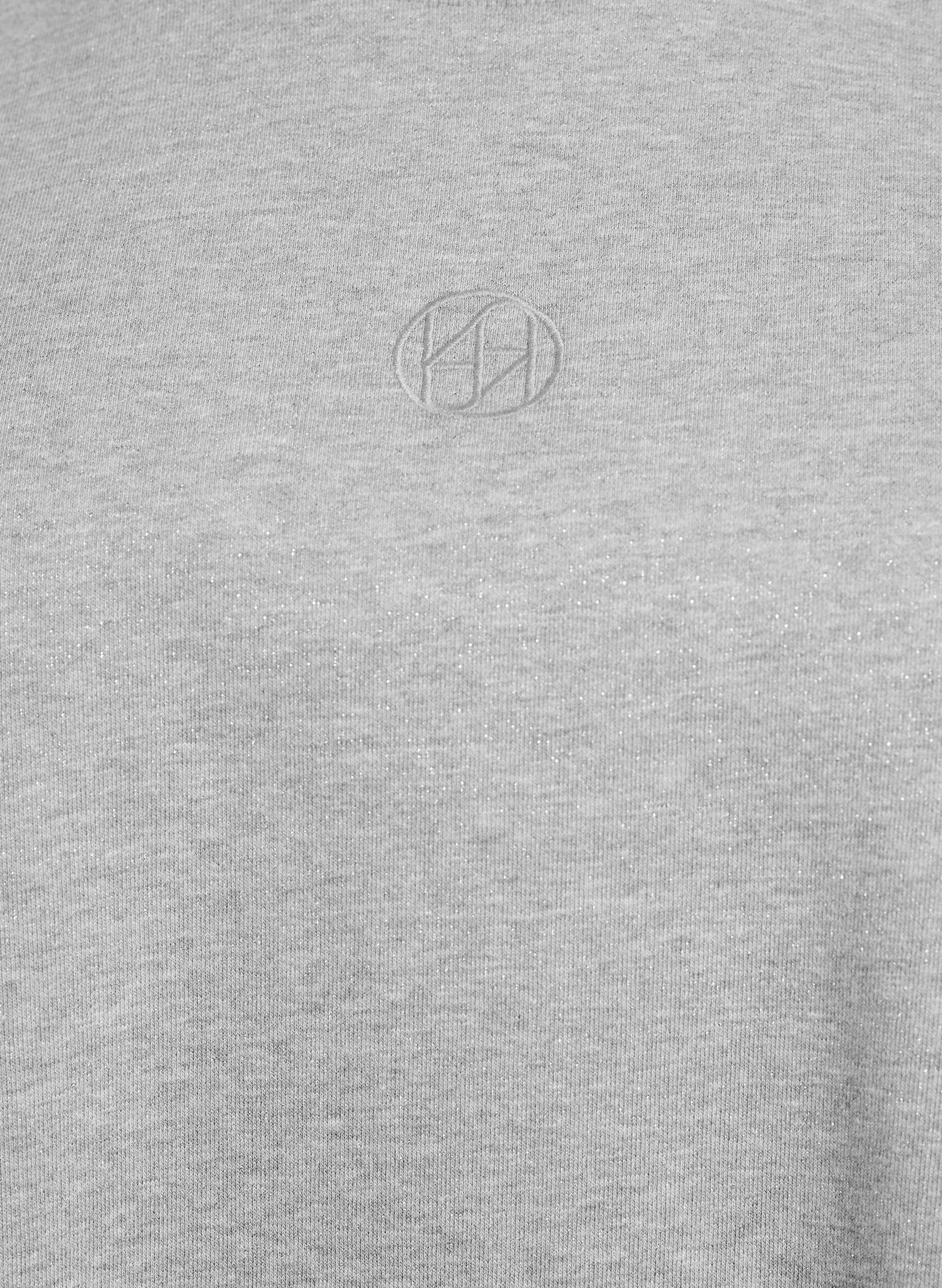 Zizzifashion Sweatshirt with slits and glitter thread, Grey, Packshot image number 2