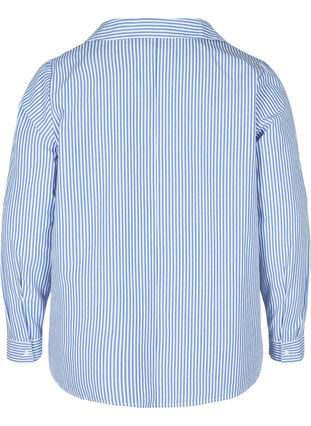 Striped shirt in organic cotton, Dazzling Blue Stripe, Packshot image number 1
