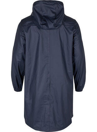 button with - Blue Zizzifashion - Sz. jacket 42-60 fastening hood Rain - and