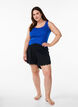 Loose night shorts with ribbed texture and lace trim, Black, Model image number 1