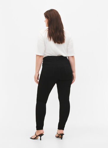Amy jeans with a high waist and super slim fit, Black, Model image number 1