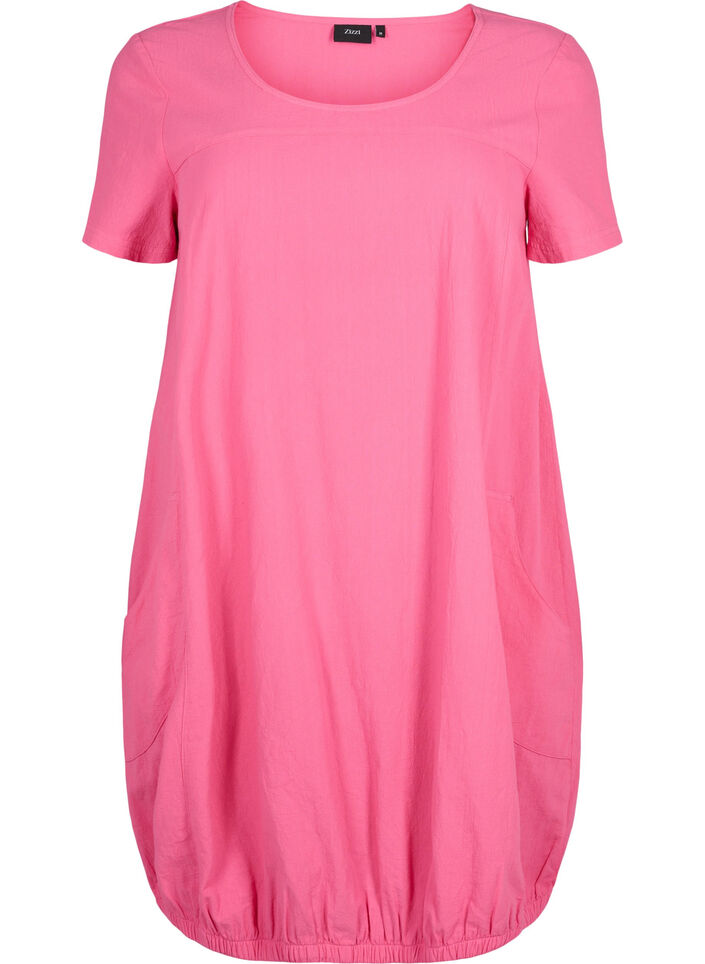 Short sleeve cotton dress, Pink, Packshot image number 0