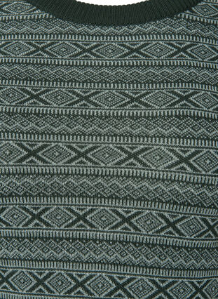 Patterned ski undershirt with wool, Deep Lake Comb, Packshot image number 2