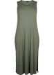 Sleeveless ribbed dress in viscose, Green, Packshot image number 0