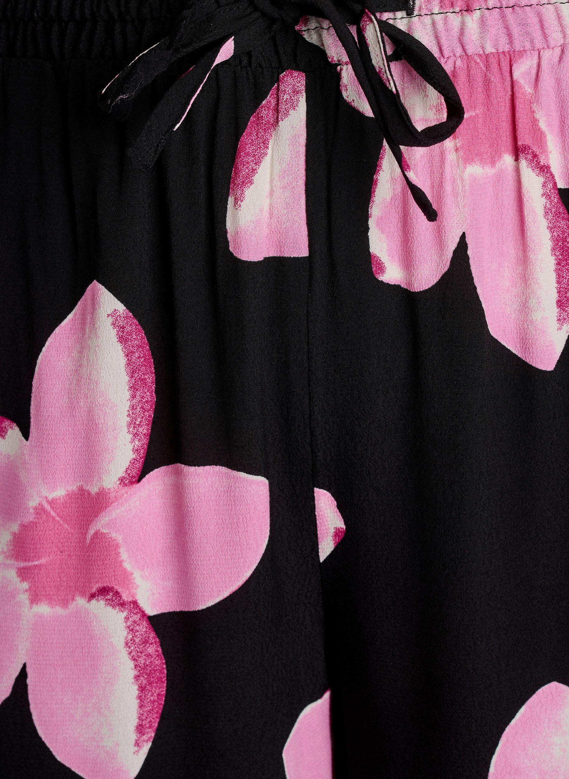 Zizzifashion Loose viscose pants with print, Black, Packshot image number 2