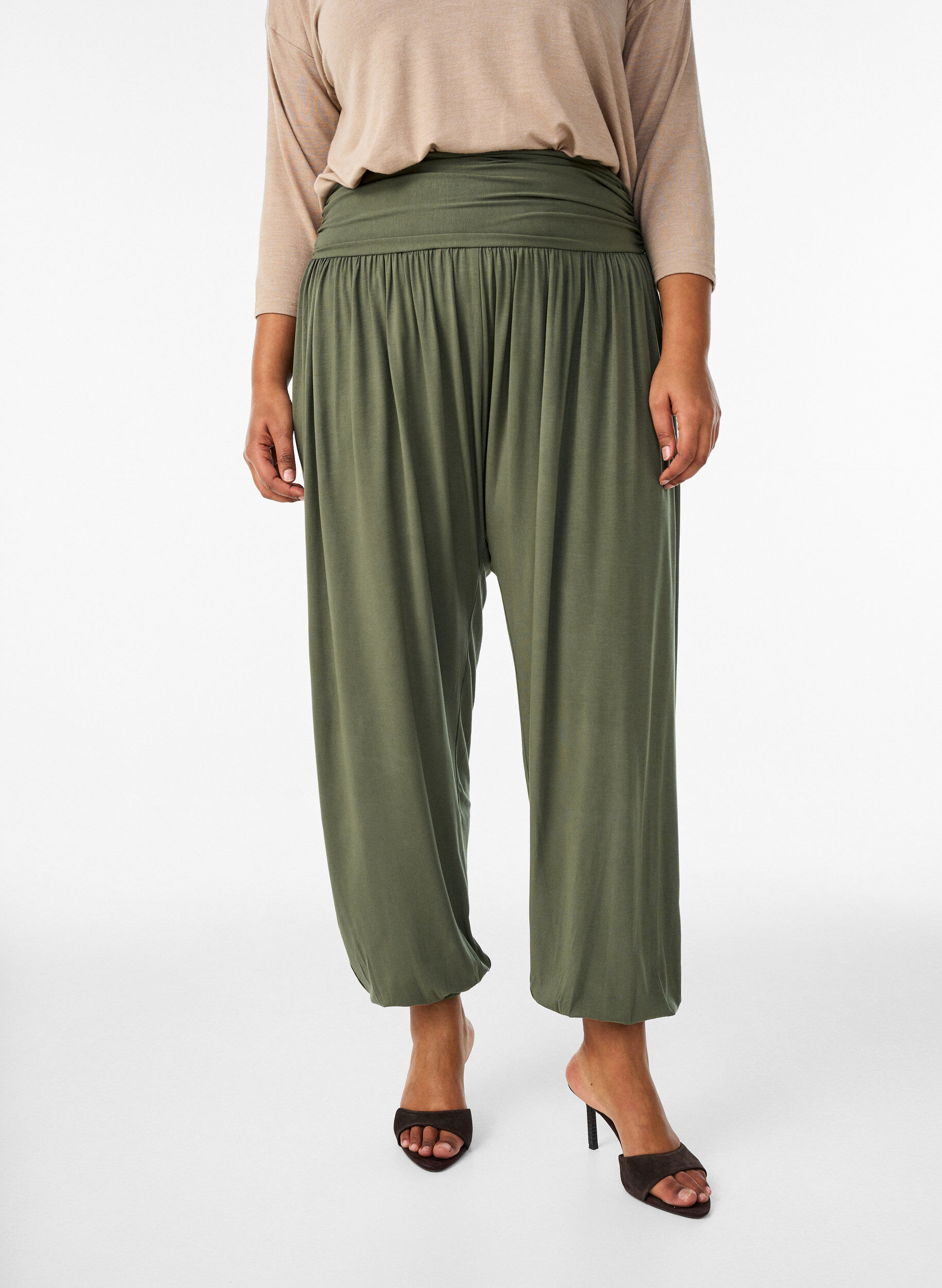 ZizzifashionLoose-fitting harem trousers, Green, Model image number 2