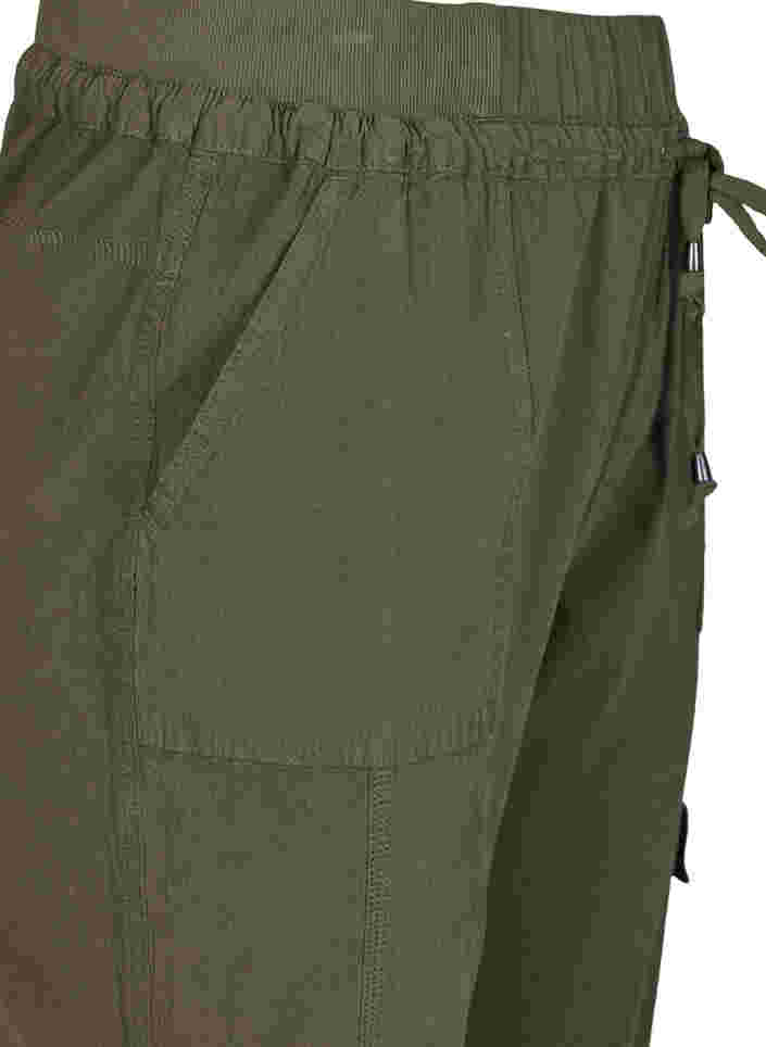 Loose cotton trousers, Ivy Green, Packshot image number 2