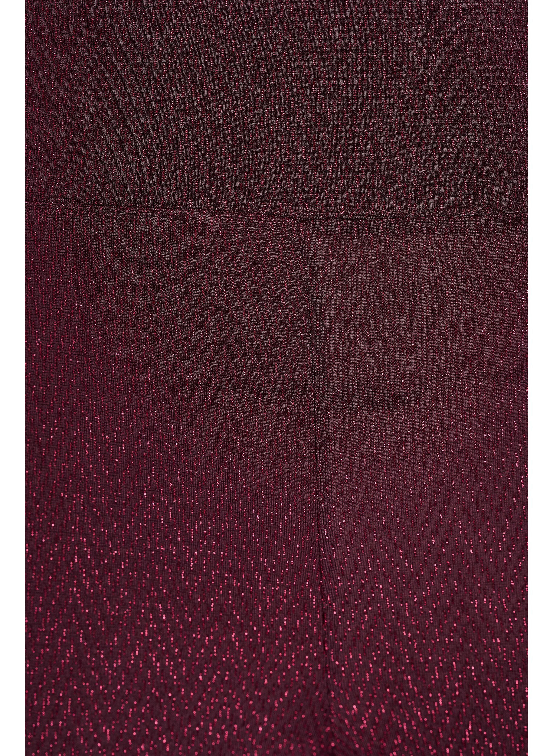 Zizzifashion Glitter pattern leggings, Dark Bordeaux, Packshot image number 2