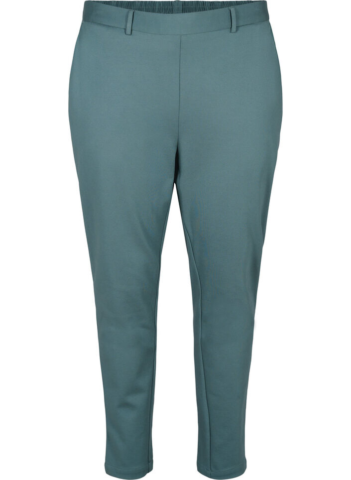 Cropped trousers with pockets, Silver Pine, Packshot image number 0