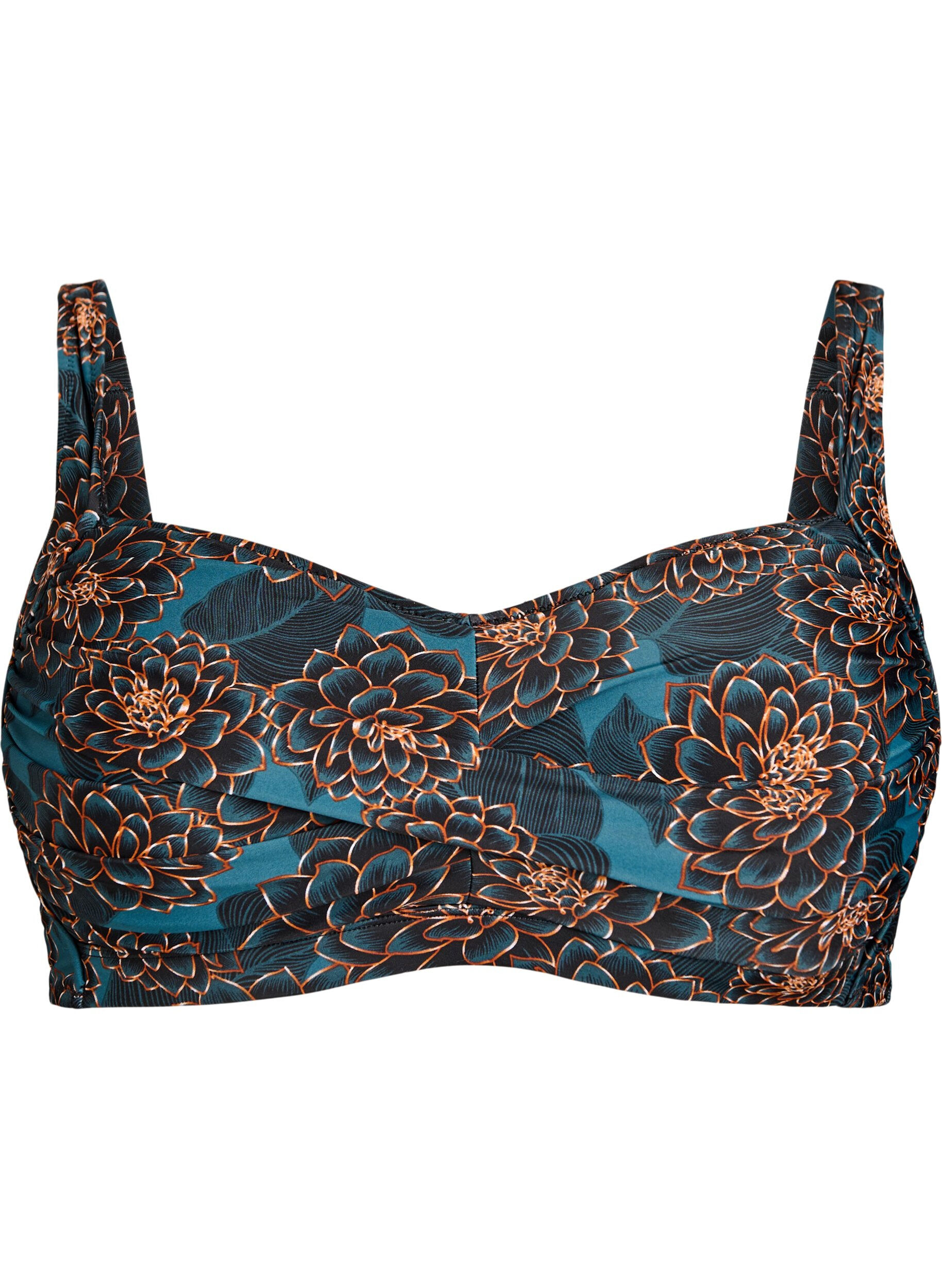 Bikini top with padding and print